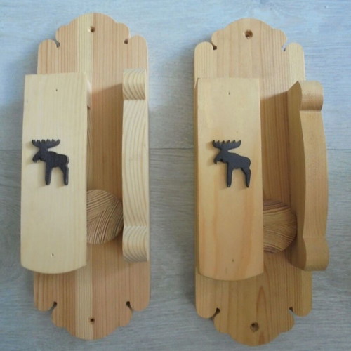 Wooden wall hooks set of 2 with movable pegs, like new, Scandinavian style