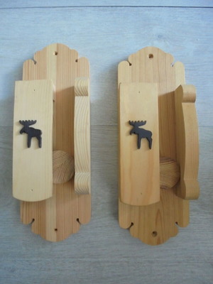 Wooden wall hooks set of 2 with movable pegs, like new, Scandinavian style