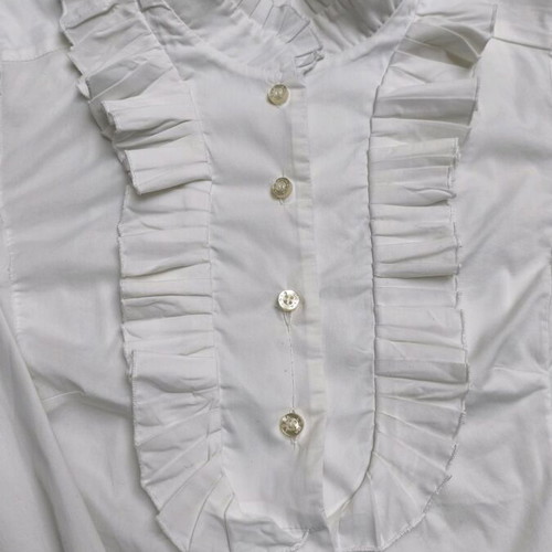 Lola shirt with pleated ruffles like new, white, size M