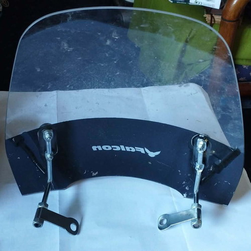 Falcon motorcycle windshield used with black base and logo