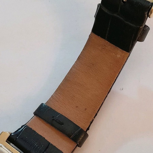 Anne Klein quartz watch like new with zircon and leather strap