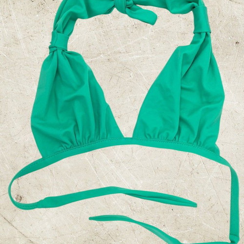 Omero green tie triangle bikini top new Small & Medium