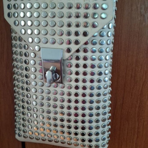 Stradivarius shoulder bag with studs like new, white silver