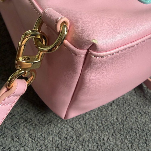 Chiara Ferragni backpack bag used, pink and turquoise