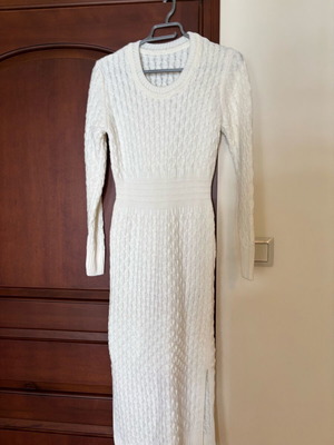 Πλεκτό λευκό φόρεμα small/medium