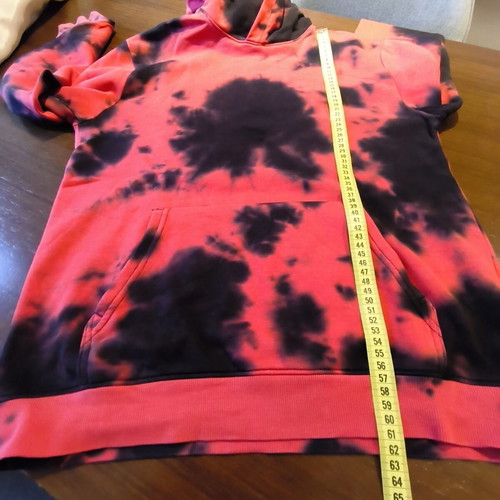 H&M tie-dye hoodie red and black used, size 158-164 cm, 12-14 years
