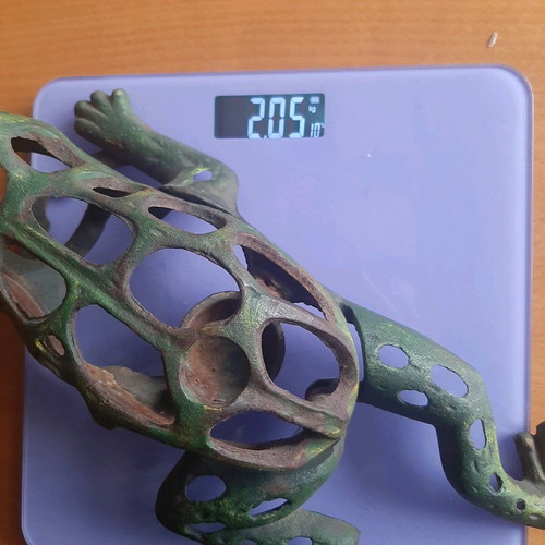 Japanese traditional frog lantern used, large metal decoration