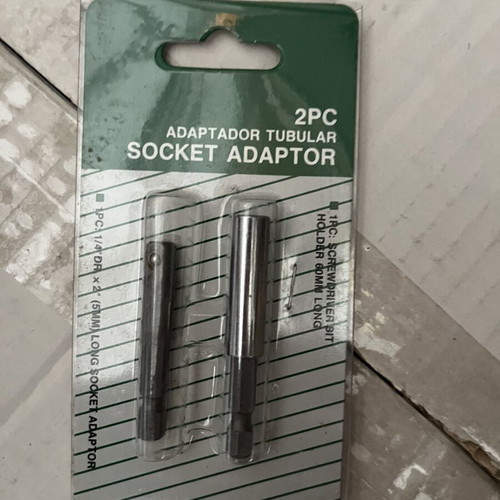 Socket adaptor set new, includes 1/4 inch socket and 60 mm magnetic bit holder