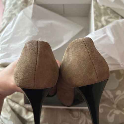 Suede pumps brown size 39 like new, 10cm heel