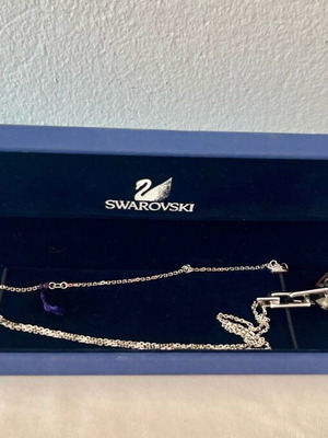 Swarovski necklace with heart pendant and red crystal, new