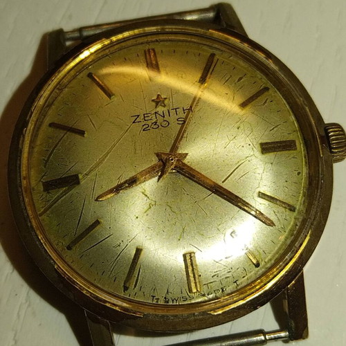 Zenith vintage 230 S wristwatch used, gold tone