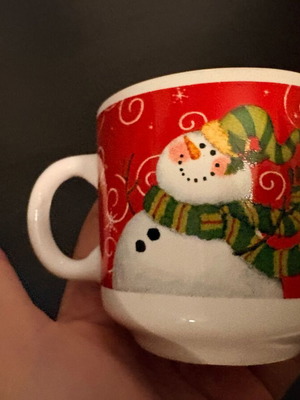 Vintage Christmas Mug with Snowman