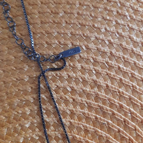 Diesel silver 925 small crocodile necklace, adjustable length