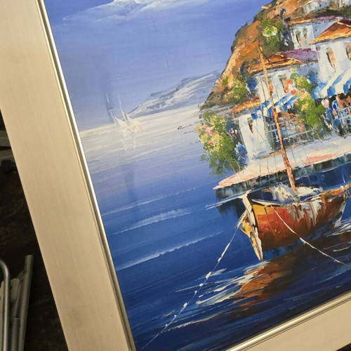 Painting with island theme used