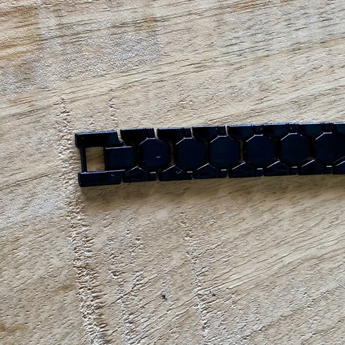 Men's black stainless steel bracelet, modern geometric design