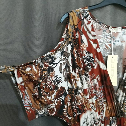 Plus Size Φόρεμα (Μέγεθος XL) κοντομάνικο, μακρύ, καινούργιο, με λάστιχο στη μέση