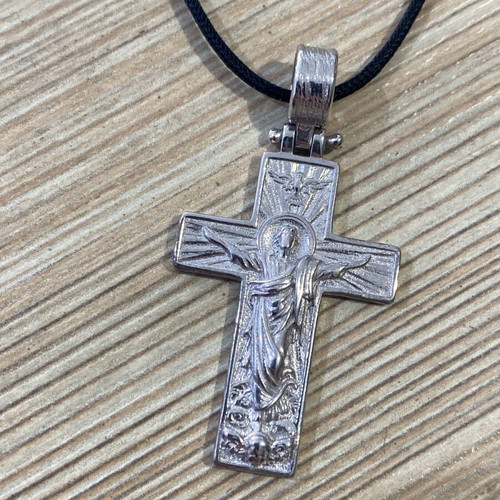 Silver (925) cross with black cord new