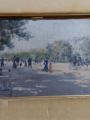 Γαλλική ζωγραφική αρχές 1900 μεταχειρισμένη, μικρή φθορά στο πλάι