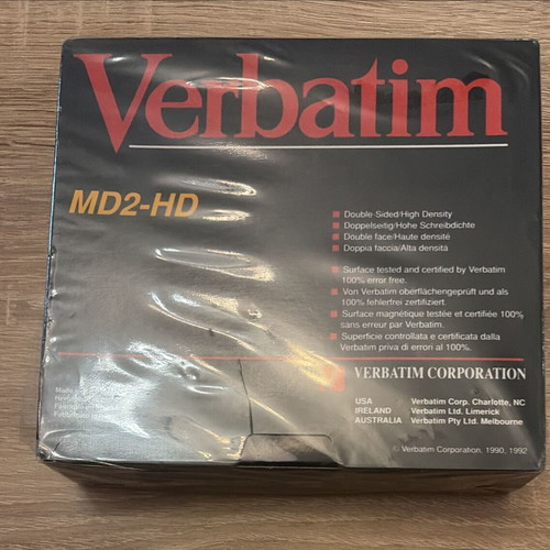 Verbatim DataLife MD2-HD 5.25" floppy disk box factory sealed, 10 pcs