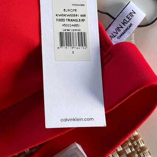 Bikini top Calvin Klein καινούργιο, μέγεθος S, άσπρο και κόκκινο