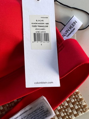 Bikini top Calvin Klein καινούργιο, μέγεθος S, άσπρο και κόκκινο