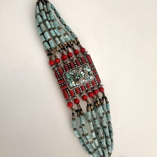 Ethnic Boho bracelet with turquoise beads