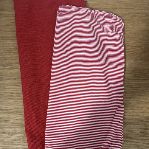 Butler’s pillowcases used, set of 2, red and striped