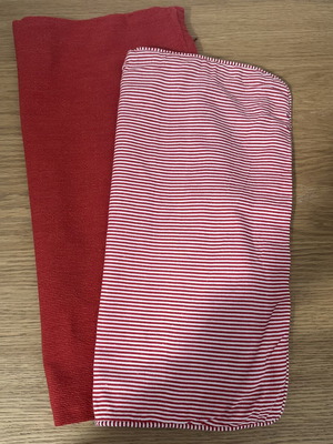 Butler’s pillowcases used, set of 2, red and striped