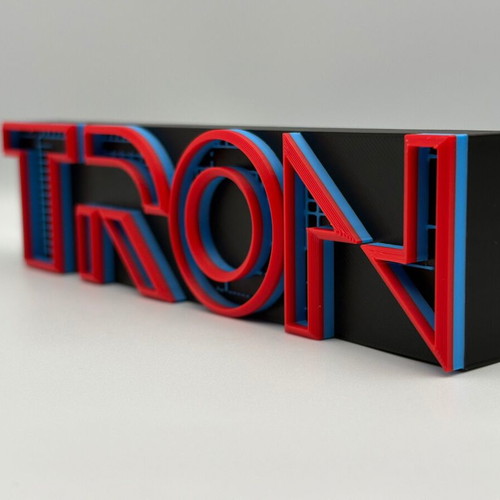 Tron Logo Desk Decor 3D Printed new