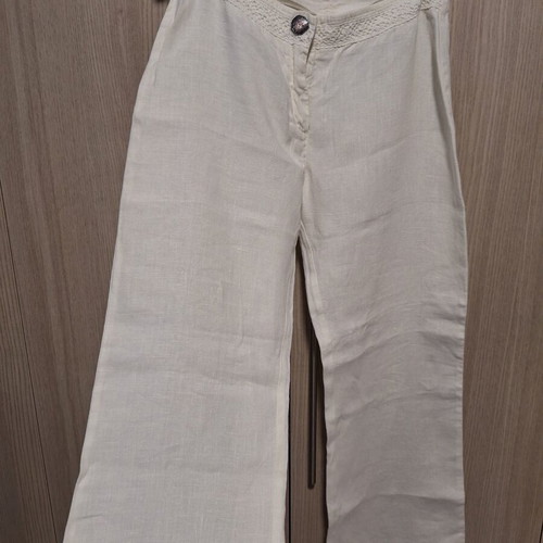 Tempo white linen straight leg pants like new, size M