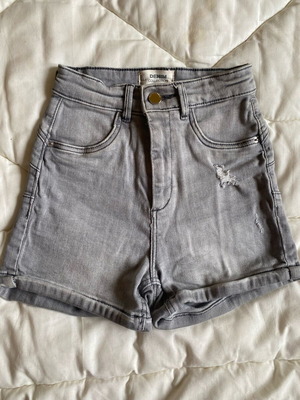 Twinset high-waisted elastic denim shorts XS gray like new