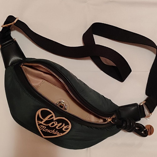 Love Moschino Quilted Nylon Fanny Pack new, dark green