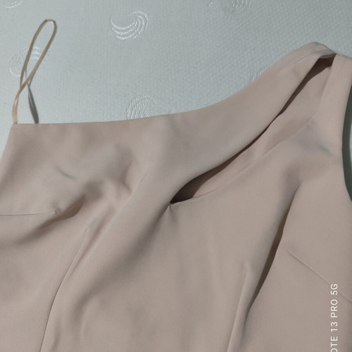 Lynne dress No 42 nude pencil one-shoulder like new