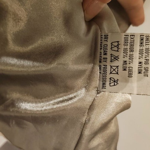 Vero Moda leather coat beige like new, size Small