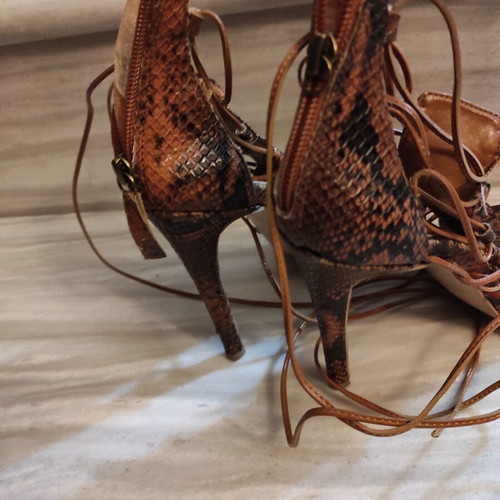 Sante leather sandals new brown, 10cm heel, size 40