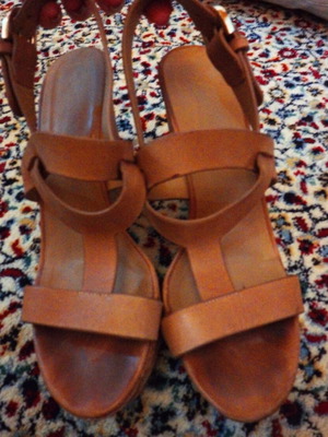 Ioannis platform sandals used, brown, size 39
