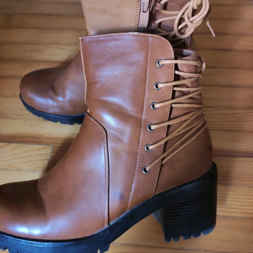 Brown ankle boots used with 7 cm heel size 40