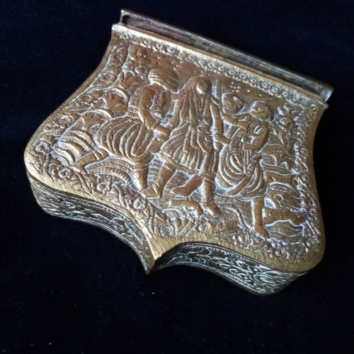 Old brass palaska with the capture of Athanasios Diakos 19th century