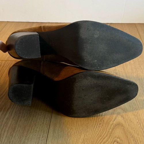 Mango ankle boots used, brown leather suede size 40
