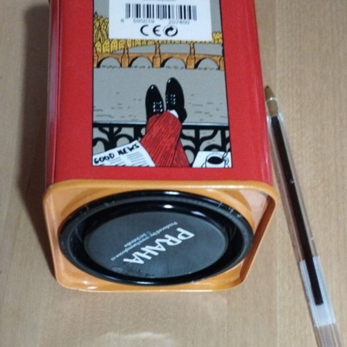 Metal souvenir money box from Prague like new, functional