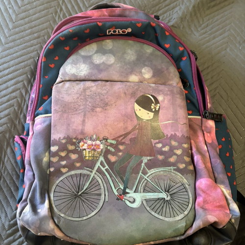 Polo school backpack used with 5 compartments and waterproof