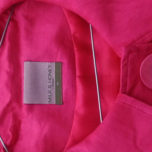 Milk & Honey fuchsia jacket like new, medium, cotton and silk