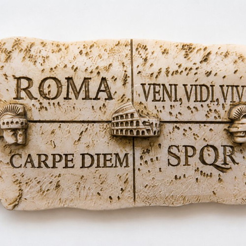 Decorative Magnet from Genuine Italian Marble with Latin Inscriptions new