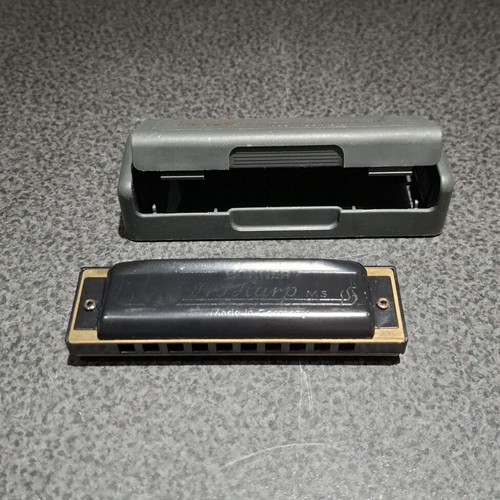 Hohner Pro Harp MS harmonica used, key D, made in Germany