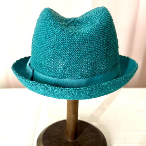 Accessorize knitted fedora hat emerald size S like new