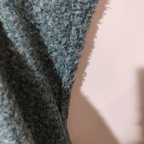Bouclé coat used turquoise XXL