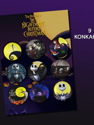 Nightmare Before Christmas set of 9 large pins 3cm new