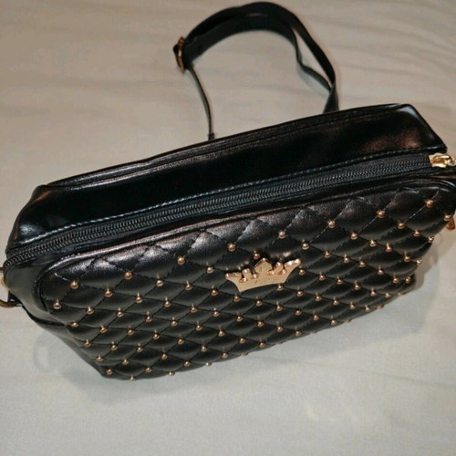 Women's crossbody bag like new, black with gold details