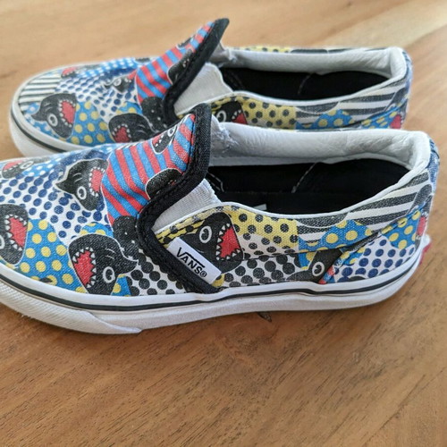 Vans kids shoes with sharks used, size 29