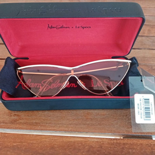 Le Specs Adam Salman x Le Specs women's sunglasses new, gold butterfly frame